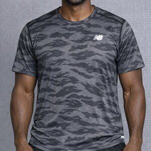 New Balance Running Shirt Men’s XXL Gray Camo Performance Athletic Tee